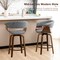 Set of 2/4 Modern Counter & Bar Height Wooden Swivel Bar Stools